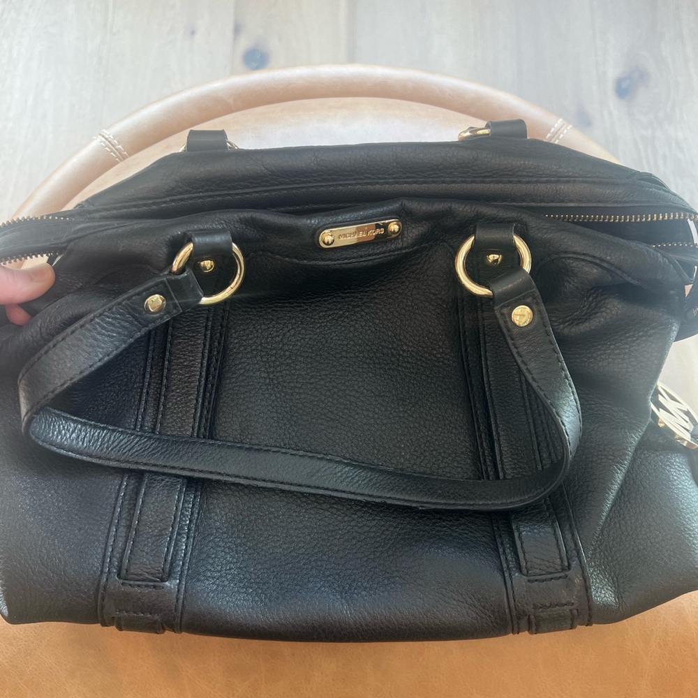 Michael Kors black leather satchel